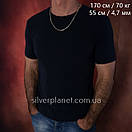 Чоловічий срібний ланцюжок якір з православними вставками Архангел Михаїл. Якірний ланцюжок 55 см срібло 925, фото 2