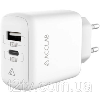 Зарядний пристрій ACCLAB AL-TC220 (1xUSB, 1xType-C) (1283126556494)