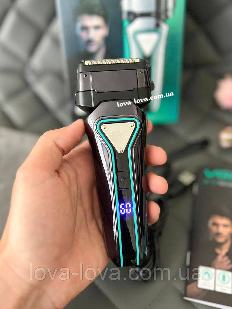 Електробритва акумуляторна для вологого та сухого гоління з висувним тримером VGR V-333 вологозахисту IPx6