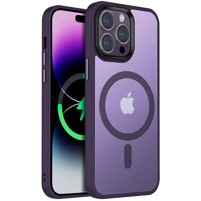 TPU+PC чохол Metal Buttons with MagSafe Colorful для Apple iPhone 15 Pro (6.1")