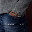 Чоловічий срібний браслет лисячий хвіст. Круглий браслет на руку Візантія чорнене срібло 925 розмір 23 см, фото 8