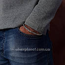 Чоловічий срібний браслет лисячий хвіст. Круглий браслет на руку Візантія чорнене срібло 925 розмір 19 см, фото 8