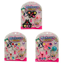 18 B Косметика, 3 різновиди, 2 палетки тіней, помада, кільця, гумка-шляпка, на аркуші