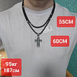Масивний хрест Архангел Михаїл із шовковим шнурком комплект срібло 925 проба, фото 4