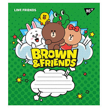 Зошит 12арк. кос.лін. YES Line friends №766308(25)(500)