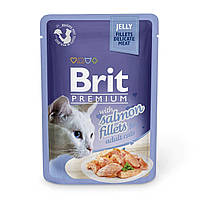 Корм вологий для котів Brit Premium Cat pouch Salmon Fillets in Jelly філе лосося в желе, 85 г