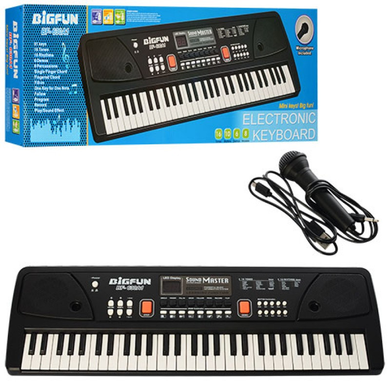 Дитячий синтезатор BF-630A1, 61 клавіша, мікрофон, USB-шнур, запис, Demo
