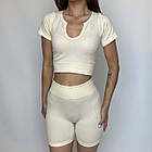 Жіночий костюм велосипедки з кроп-топом #А03, фото 5