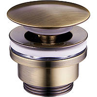 Донный клапан Click-Clack для раковины MEXEN 66мм без перелива латунь 1 1/4" бронзовый MEX-79930-30