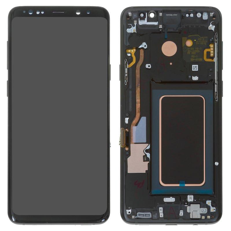 Дисплей для Samsung G965 Galaxy S9 Plus, чорний, з рамкою, Оригінал (переклеєне скло), midnight black, фото 1