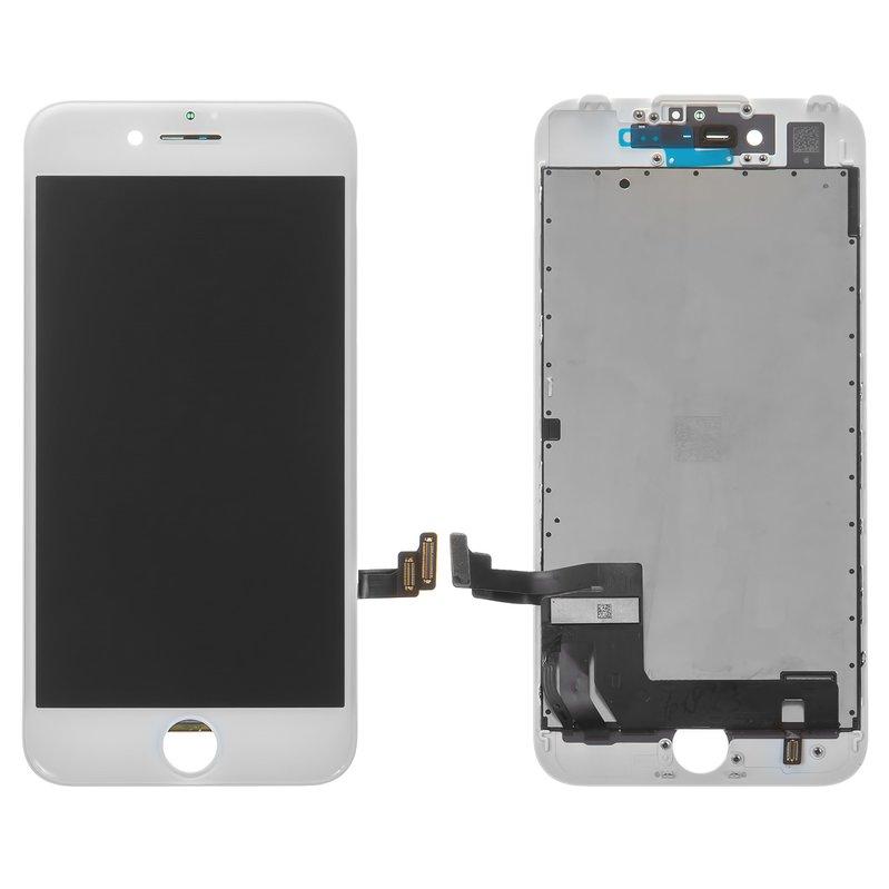 Дисплей для iPhone 7, білий, з рамкою, Оригінал (переклеєне скло), фото 1