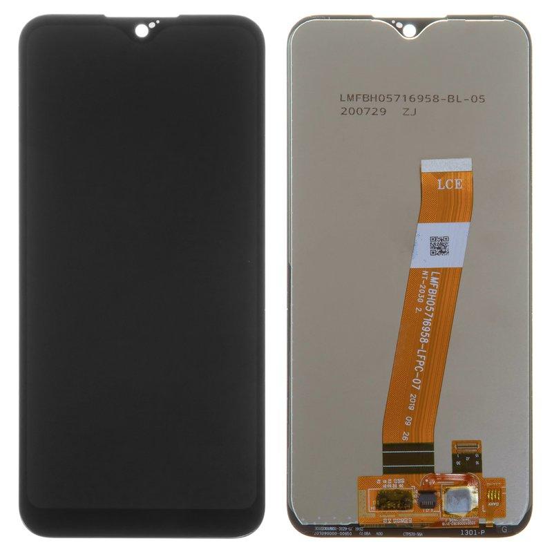 Дисплей для Samsung A015 Galaxy A01, A015F Galaxy A01, чорний, без рамки, Оригінал (переклеєне скло), з, фото 1
