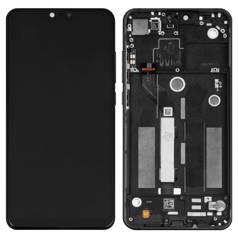 Дисплей для Xiaomi Mi 8 Lite 6.26", чорний, з рамкою, Оригінал (переклеєне скло), M1808D2TG, фото 1