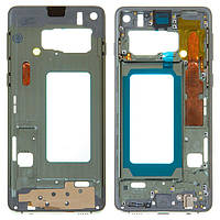 Средняя часть корпуса для Samsung G973 Galaxy S10, зелёная, с боковой кнопкой, рамка крепления дисплея