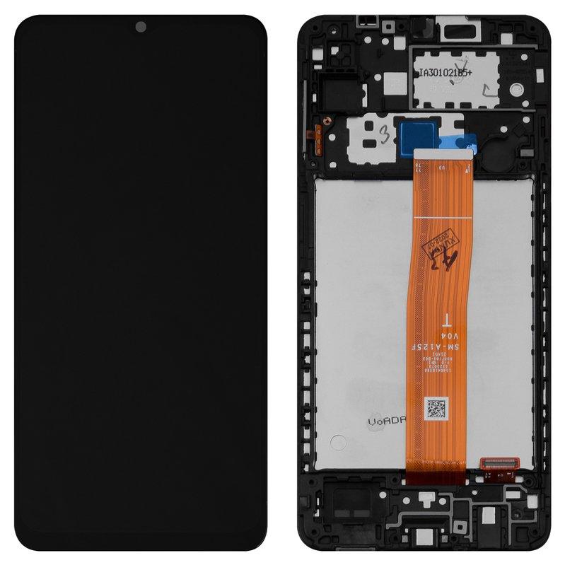 Дисплей для Samsung A125F Galaxy A12, чорний, з рамкою, Original (PRC), A125F V04 1540410367, фото 1