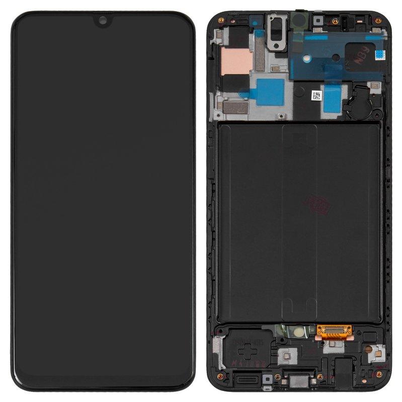 Дисплей для Samsung A505 Galaxy A50, чорний, з рамкою, Original (PRC), original glass, фото 1