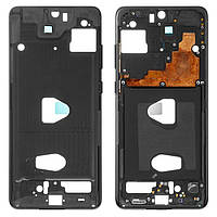 Средняя часть корпуса для Samsung G988 Galaxy S20 Ultra, черная, рамка крепления дисплея, cosmic black