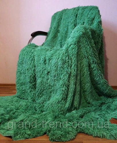 Меховое зеленое покрывало на кровать Евро размера East Comfort (ID ...