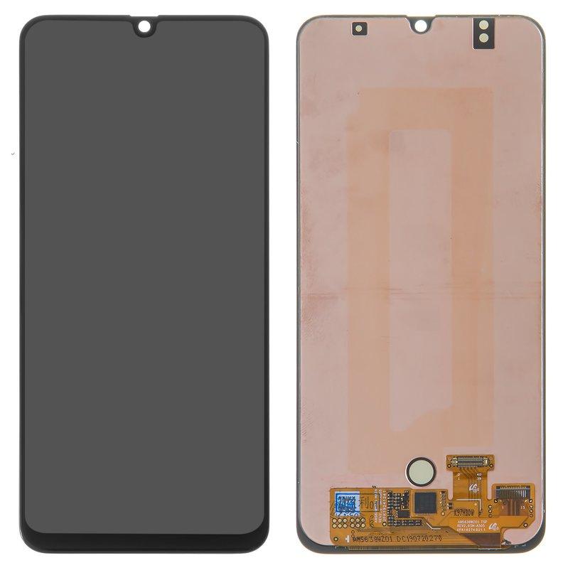 Дисплей для Samsung A505 Galaxy A50, A507 Galaxy A50s, чорний, без рамки, Оригінал (переклеєне скло), фото 1