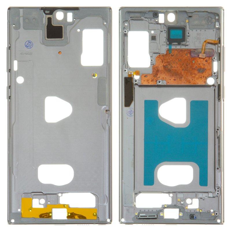Середня частина корпусу для Samsung N975F Galaxy Note 10 Plus, срібляста, рамка кріплення дисплея