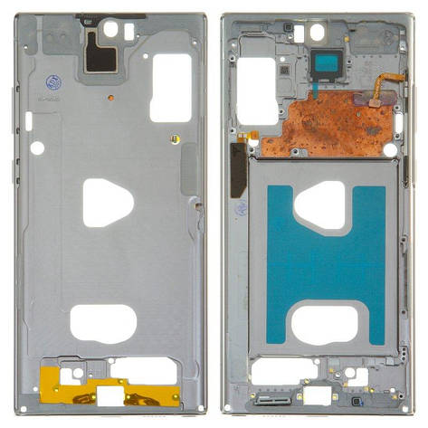 Середня частина корпусу для Samsung N975F Galaxy Note 10 Plus, срібляста, рамка кріплення дисплея, фото 1