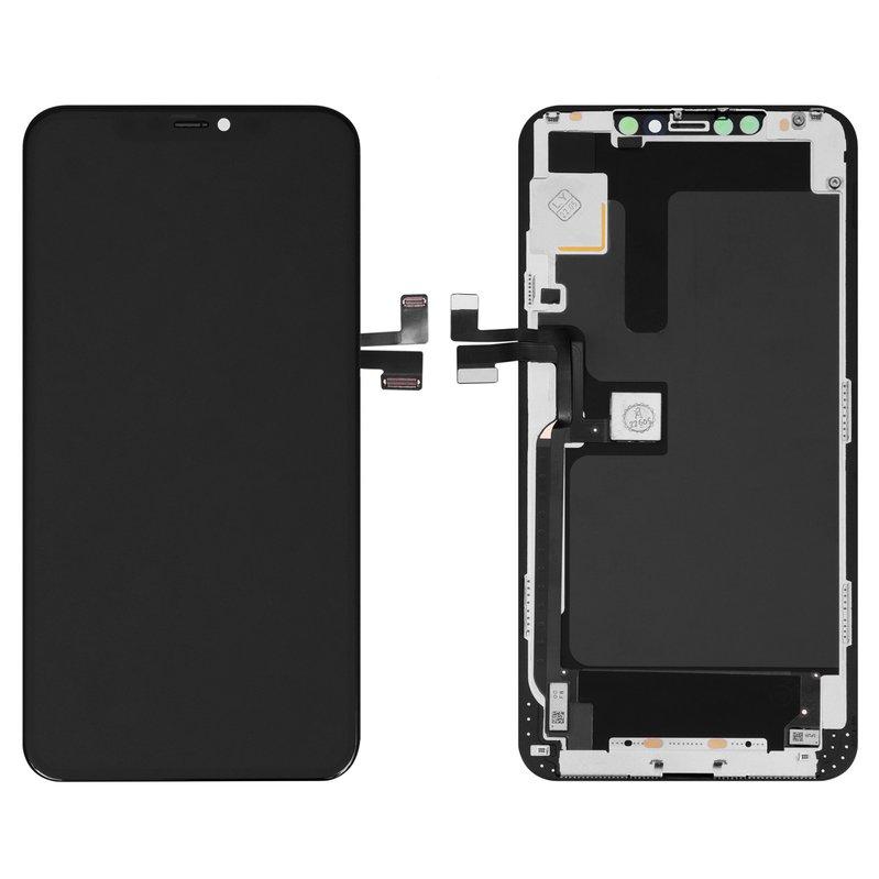 Дисплей для iPhone 11 Pro Max, чорний, з рамкою, Original (PRC), Self-welded OEM, фото 1