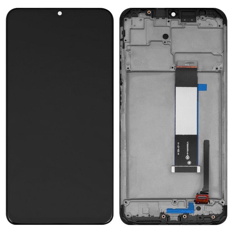 Дисплей для Xiaomi Poco M3, Redmi 9T, чорний, з рамкою, Оригінал (переклеєне скло), M2010J19CG, фото 1