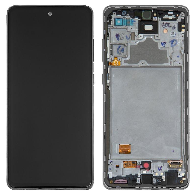 Дисплей для Samsung A725 Galaxy A72, A726 Galaxy A72 5G, чорний, з рамкою, Original, сервісна опка, original, фото 1