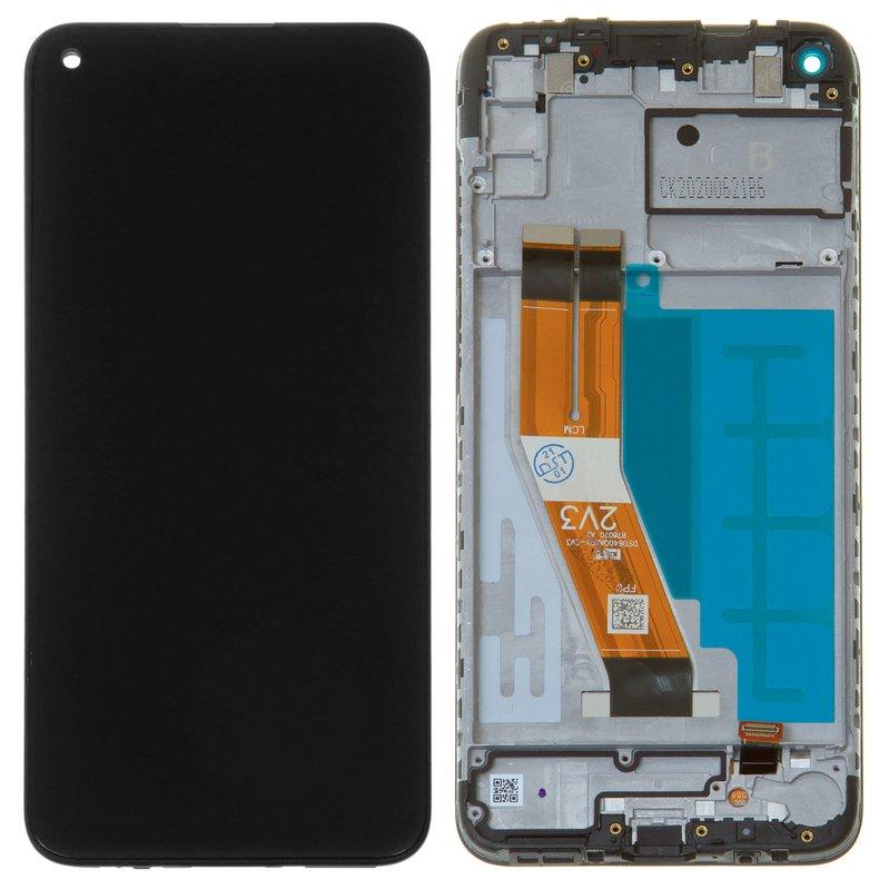 Дисплей для Samsung A115 Galaxy A11, M115 Galaxy M11, чорний, з рамкою, Original (PRC), original glass, фото 1