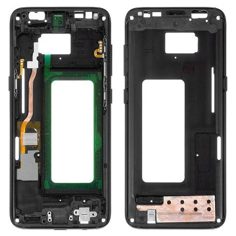 Середня частина корпусу для Samsung G950FD Galaxy S8, чорна, midnight black, фото 1