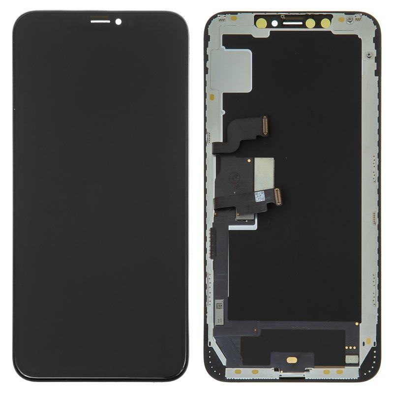 Дисплей для iPhone XS Max, чорний, з рамкою, Original (PRC), Self-welded OEM, фото 1
