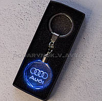 Брелок кристалл Audi. Брелок с логотипом авто Ауди