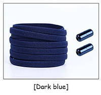 Шнурки эластичные без завязок ленивые резиновые на замочках фиксаторах плоские 8 - Сині