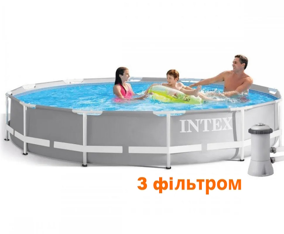 Басейн каркасний Intex 26712 (366 X 76 см) з фільтром Інтекс підвищеної якості. Бассейн каркасный Интекс.