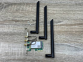 Бездротова Wi-Fi 2.4/5Ghz карта PCIe x1 TRY N450 (533AN) 450Mbps 3 антени 8dBi нова #