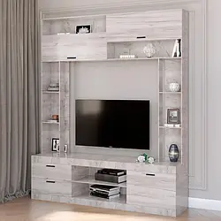 Стінка у вітальню Еверест Соната дуб крафт білий