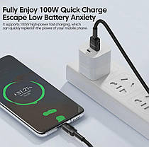 Кабель Type-C 100W для телефона планшета Toocki 6A 1 метр, фото 6
