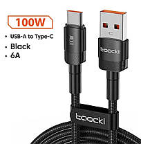 Кабель Type-C 100W для телефона планшета Toocki 6A 1 метр, фото 3