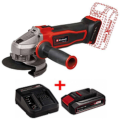 Потужна кутова безщіткова шліфмашина Einhell TP-AG 18/125 CE Q Li - Solo : з АКБ 18 V 2.5 Ah+ЗП, диск 125 мм, 10500об/хв (4431155)