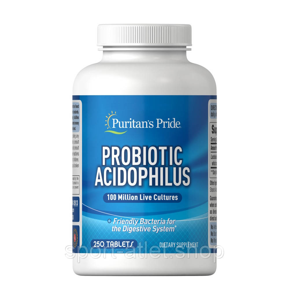Пробіотики і пребіотики Puritan's Pride Probiotic Acidophilus, 250 таблеток