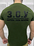 Мужская футболка , тактическая футболка с принтом на спине хаки