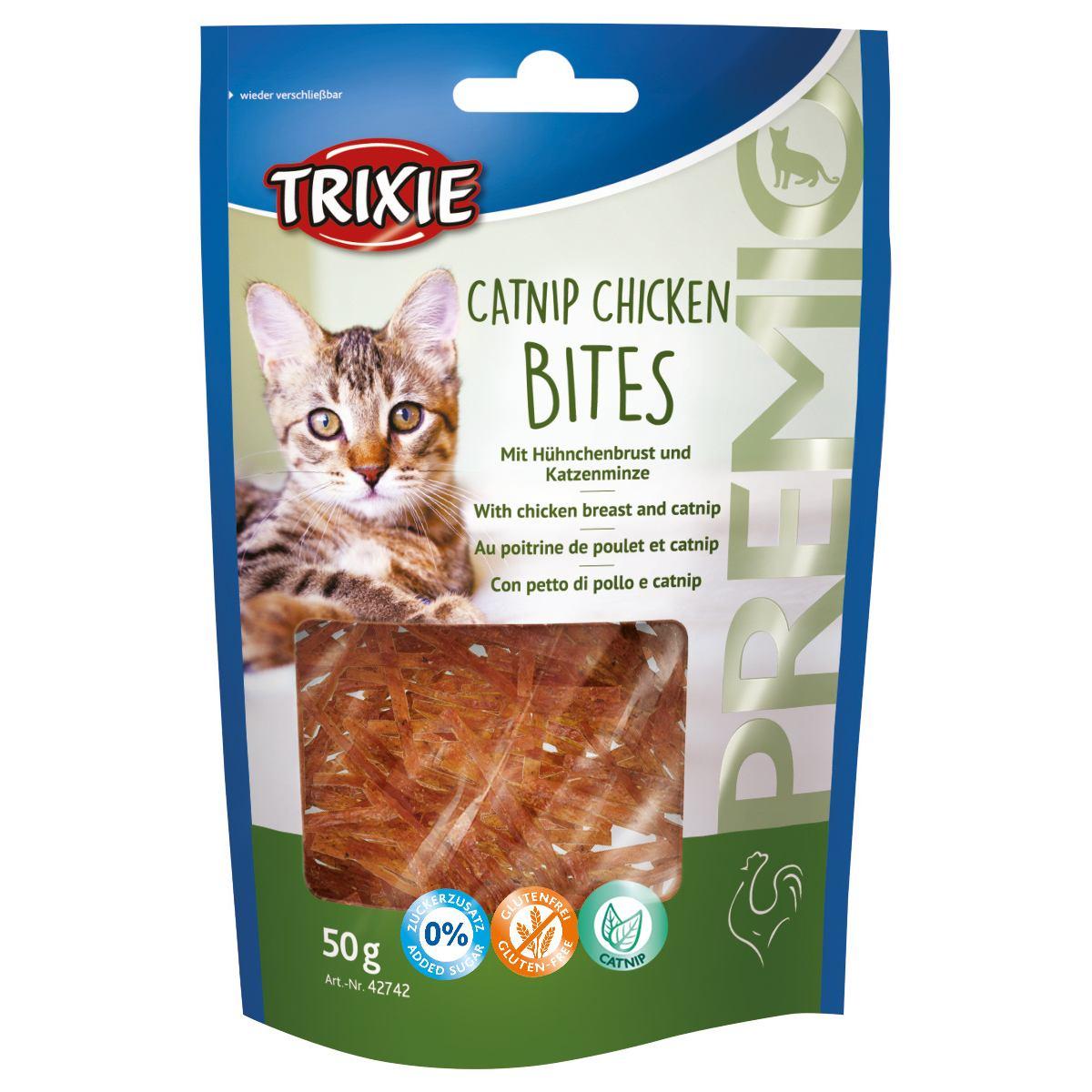 Ласощі для котів з курячим філе та котячою м'ятою Trixie Premio Catnip Chicken Bites 50 г, фото 1