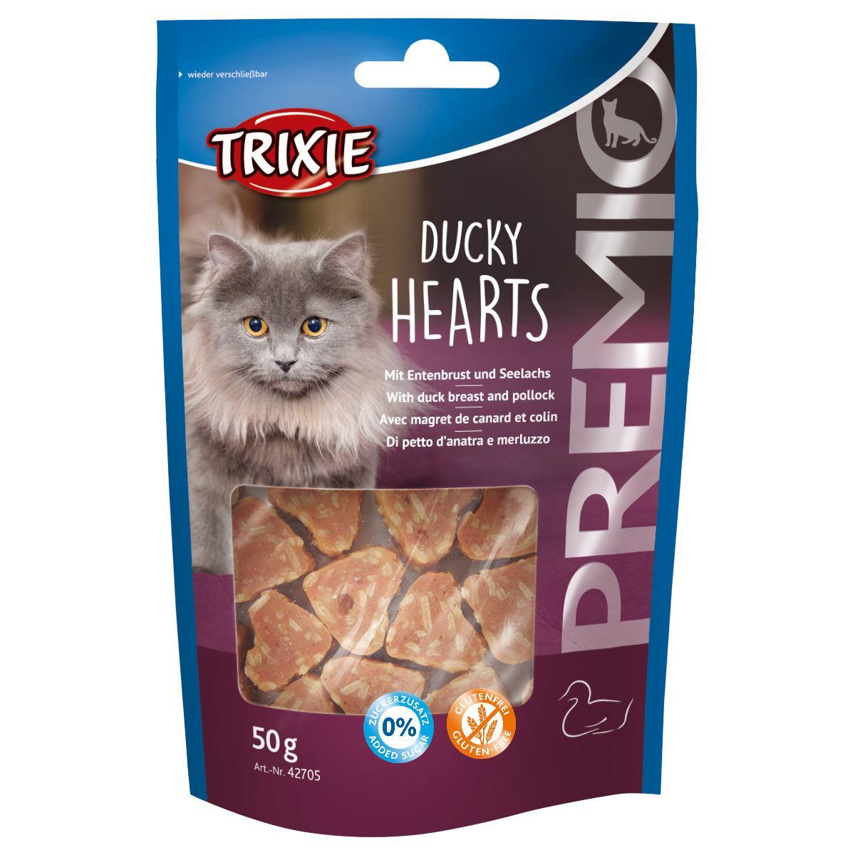 Ласощі для котів з качкою та мінтаєм Trixie Premio Hearts 50 г, фото 1