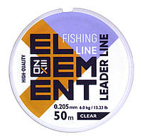 Леска рыбацкая, ZEOX Element Leader Clear, 50м, сечение 0.205мм