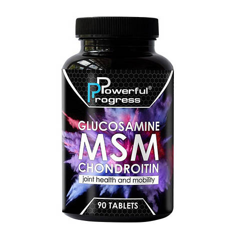 Powerful Progress Glucosamine-Chondroitin + MSM (90 tab), фото 1