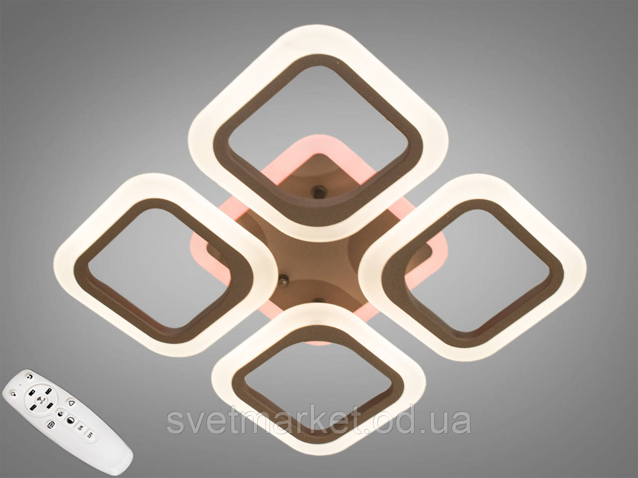 Стельова LED-люстра з діммером і різнокольоровою підсвіткою AS8060/4CF LED 3color dimmer, фото 1