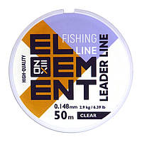 Леска для ловли рыбы, ZEOX Element Leader Clear, 50м, сечение 0.148мм
