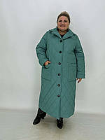 Удлиненное стеганое пальто "Панянка 2" на пуговицах Больших размеров