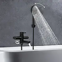 Настенный смеситель для ванны Смесители для ванны с ручным душем черный смеситель