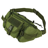 Сумка поясная тактическая / Мужская сумка на пояс / Армейская сумка. HL-140 Цвет: зеленый